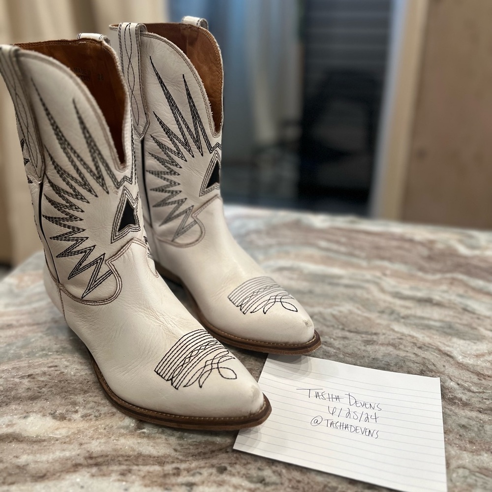 Golden Goose Wish Star Boots in White Size 38